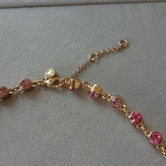 J.Crew Crystal Red/pink/purple Faceted Gold Tone Statement Necklace - Picture 9 of 9